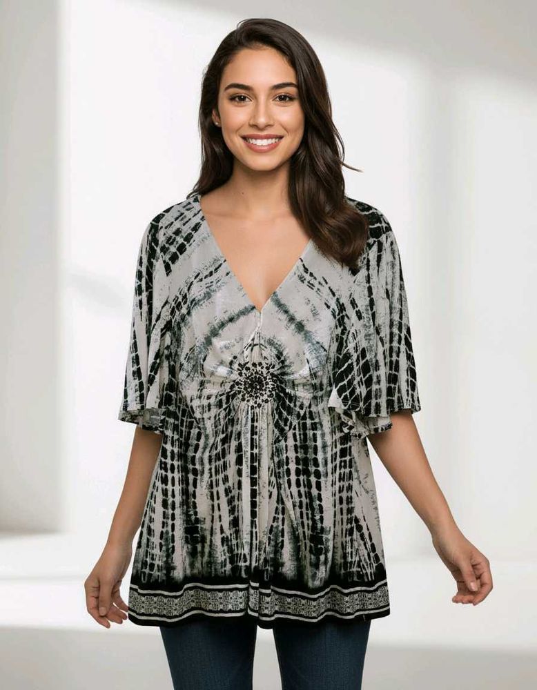 Boho-inspired Tie-Dye Tunic Top🤍