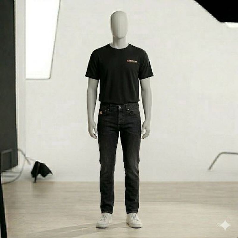 Classic Black Jeans &amp; Logo T-Shirt