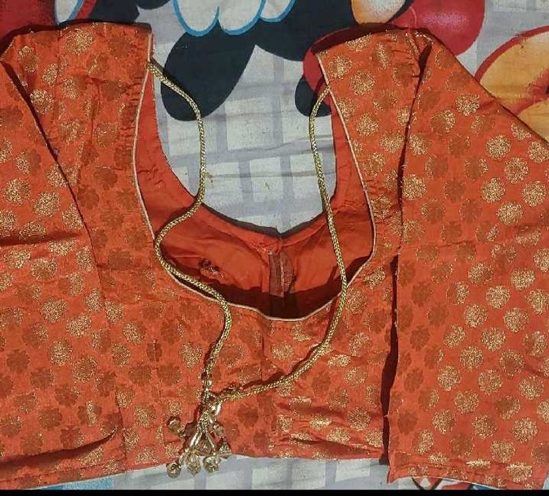 GentlyUsed Designer Orange Brocade Blouse