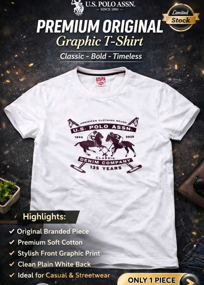 U.S. Polo Assn. White Graphic Tee