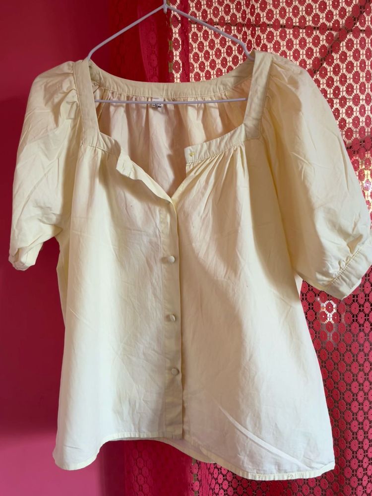Chic Puff Sleeve Button-Up Top