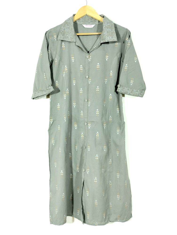 Myshka Grey Printed Kurti (Women)
