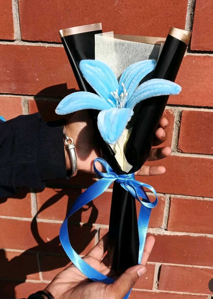 Beautiful Blue Artificial Flower Bouquet