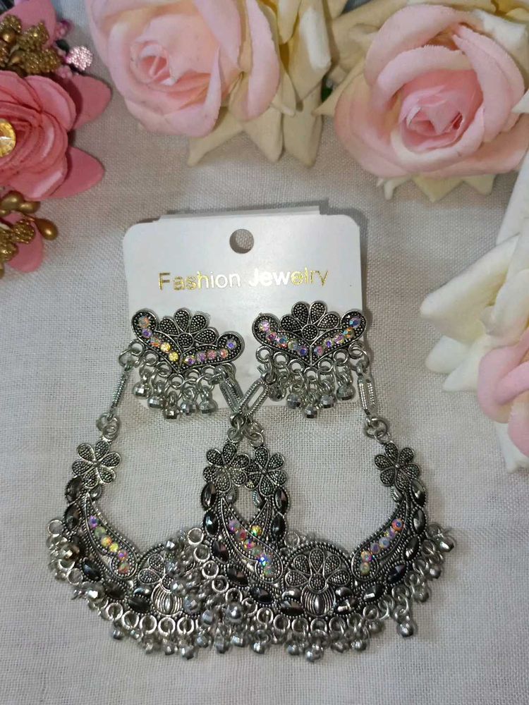 Oxidized Jhumka Earrings