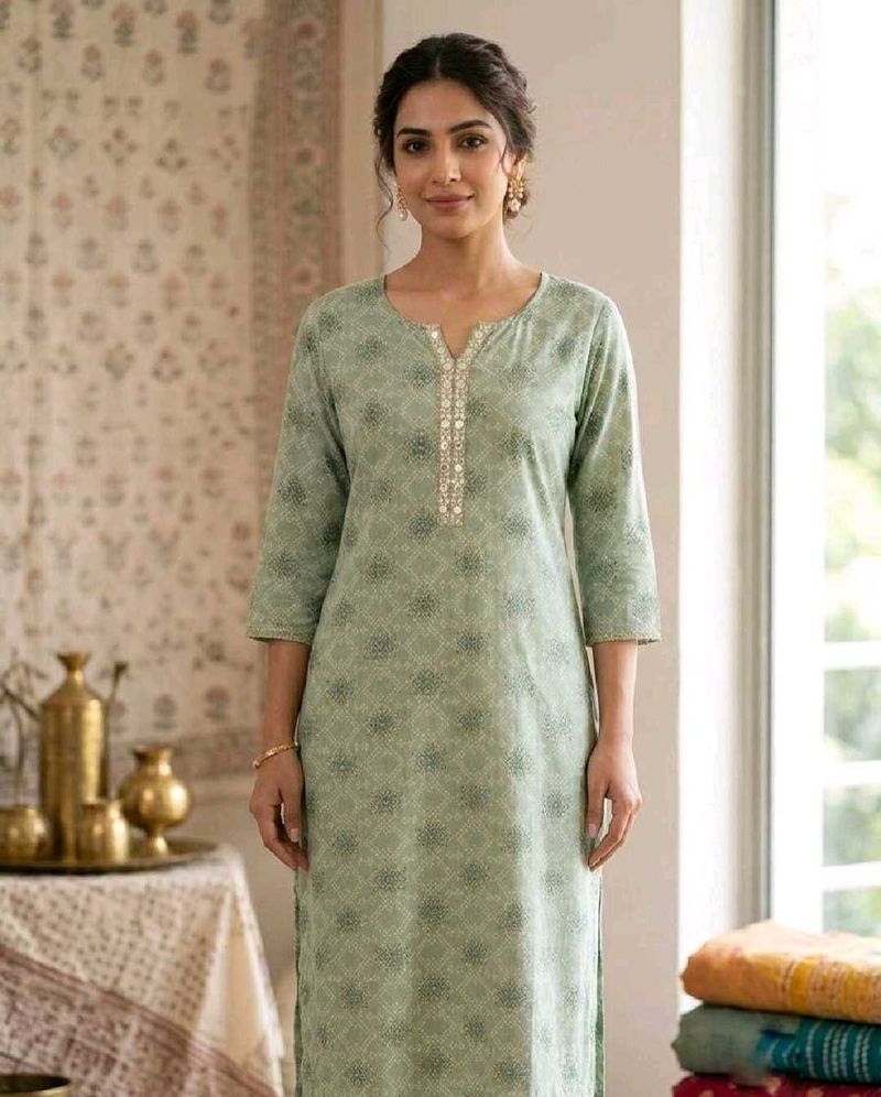 Elegant Green Printed Kurta
