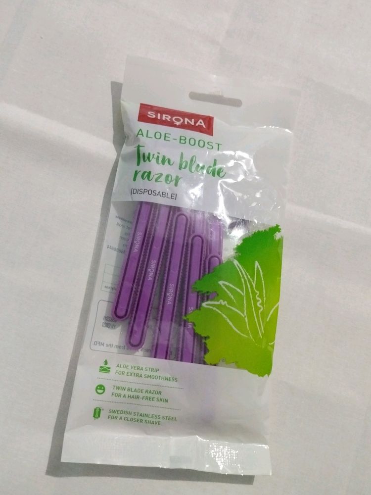 5 Double Blade Razors By Sirona (Disposable)