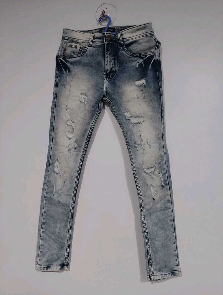 Zara Man Distressed Slim Fit Jeans