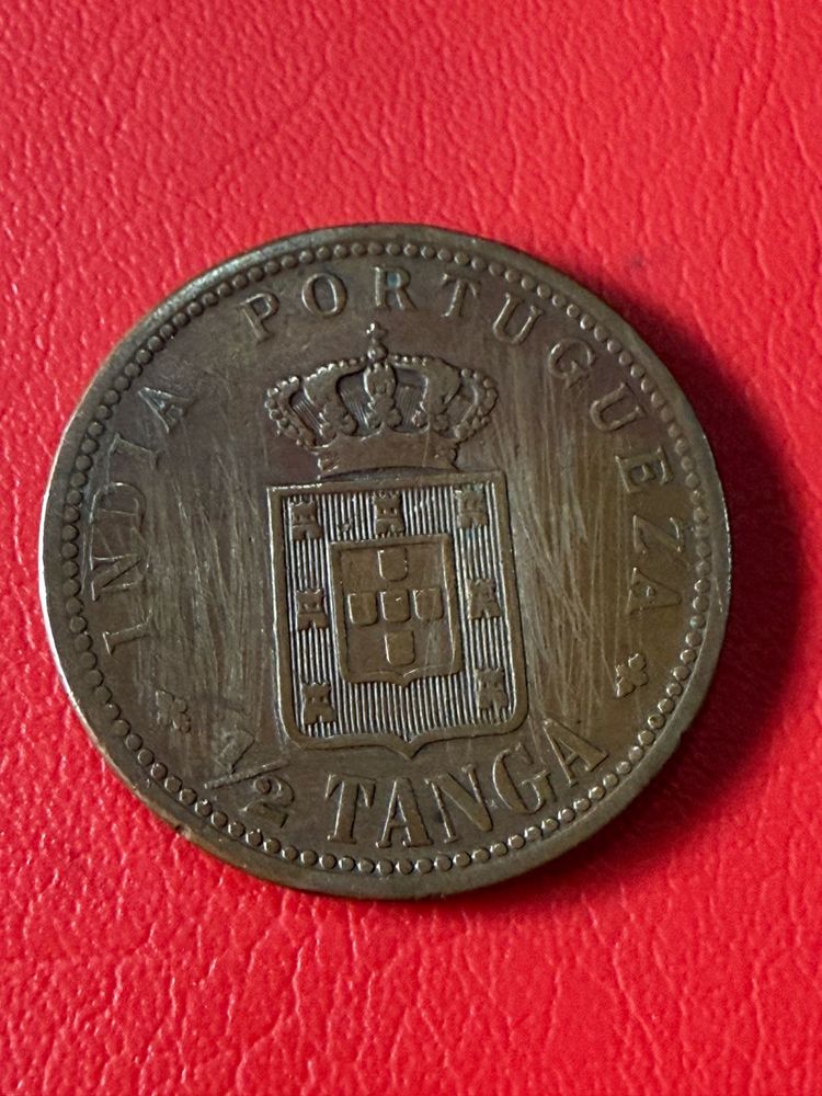 Vintage Portuguese India 1/2 Tanga Coin