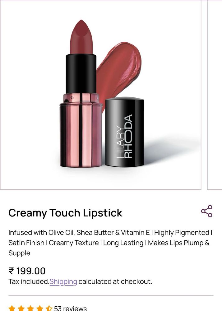 Hilary Rhoda Creamy Touch Lipstick