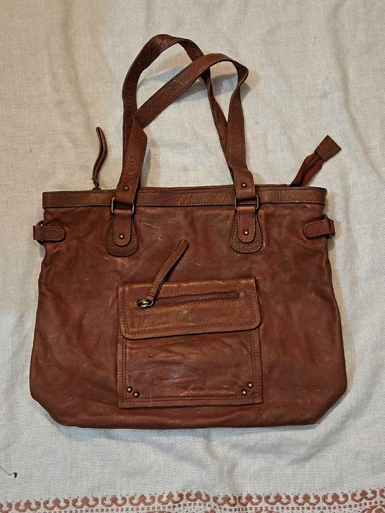 Brown Leather Tote Bag