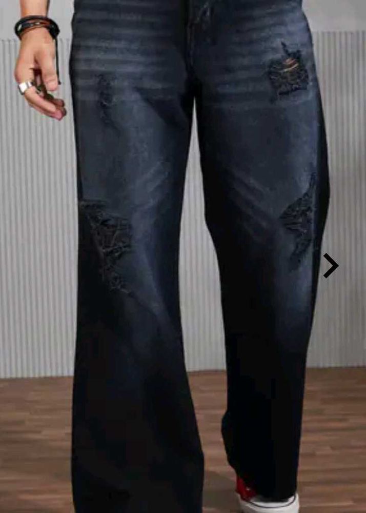 Distressed Dark Wash Jeans