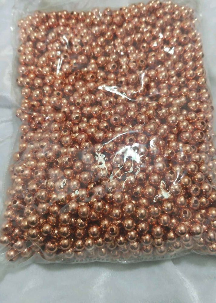 Half Kg Copper Colour 8 Mm Beads