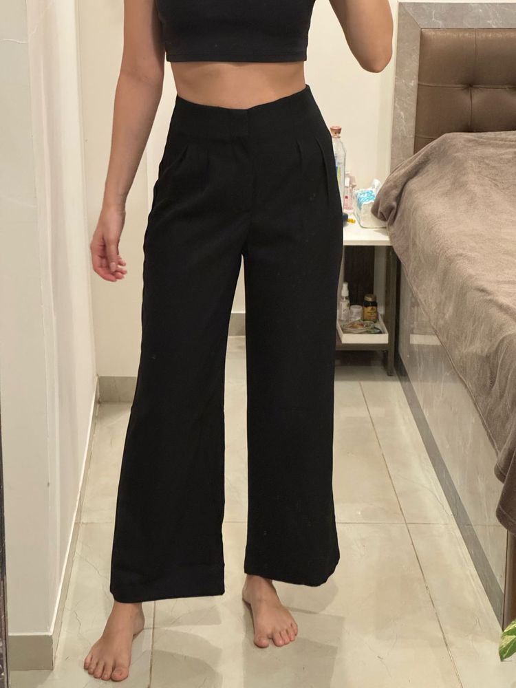 Plated Straight Leg Pants, M, new