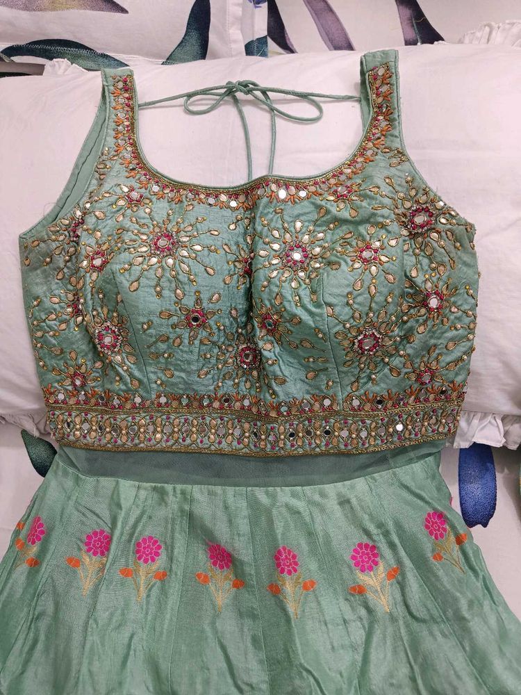 Exquisite Mint Green anarkali set