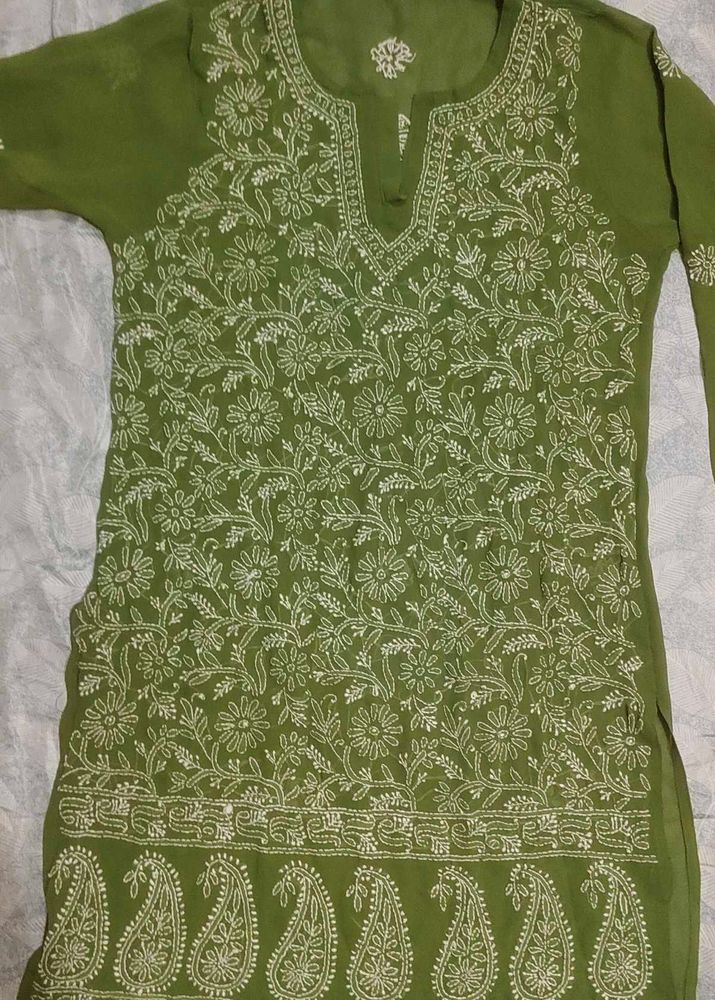 Elegant Green Chikankari Kurta