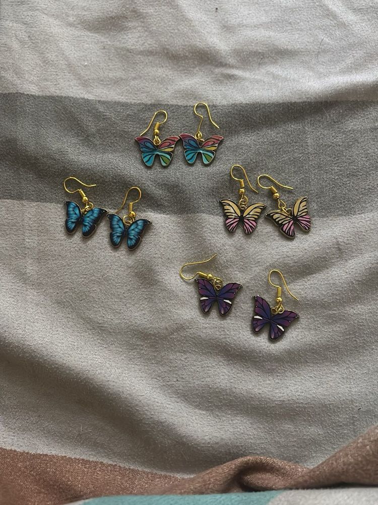 Cute Butterfly Earrings Set