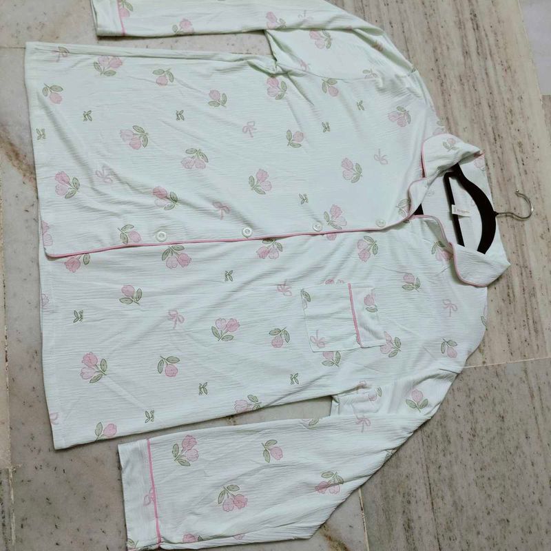 Korean Cute Floral Pajama Top