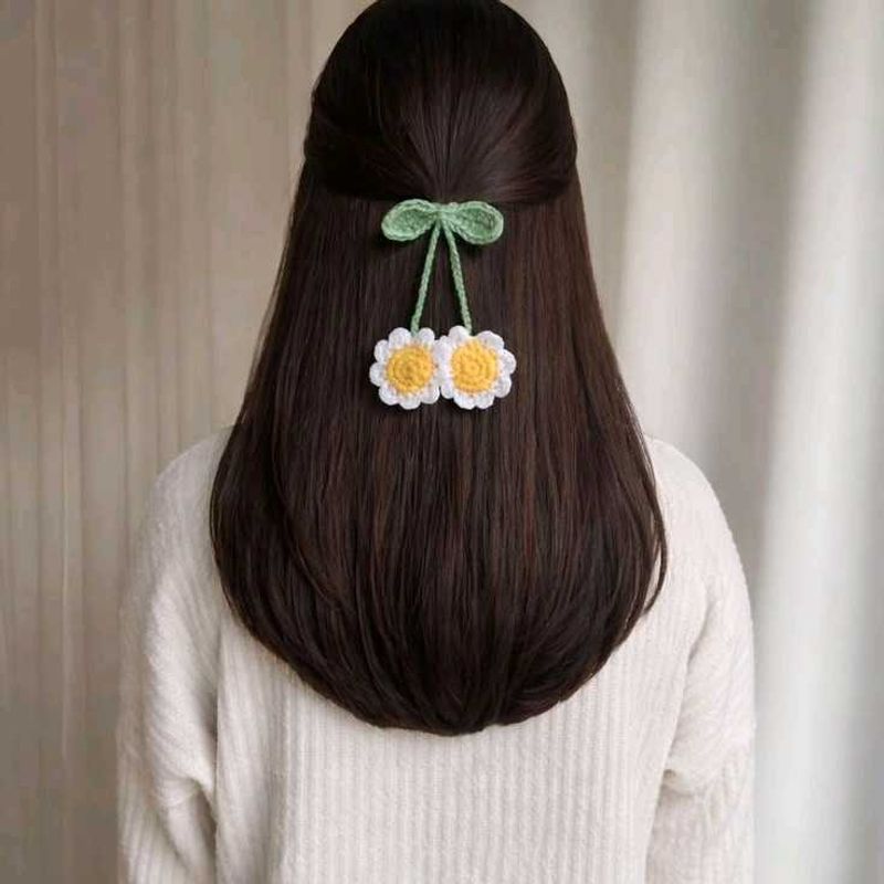 Cute Crochet Cherry Hair Clip