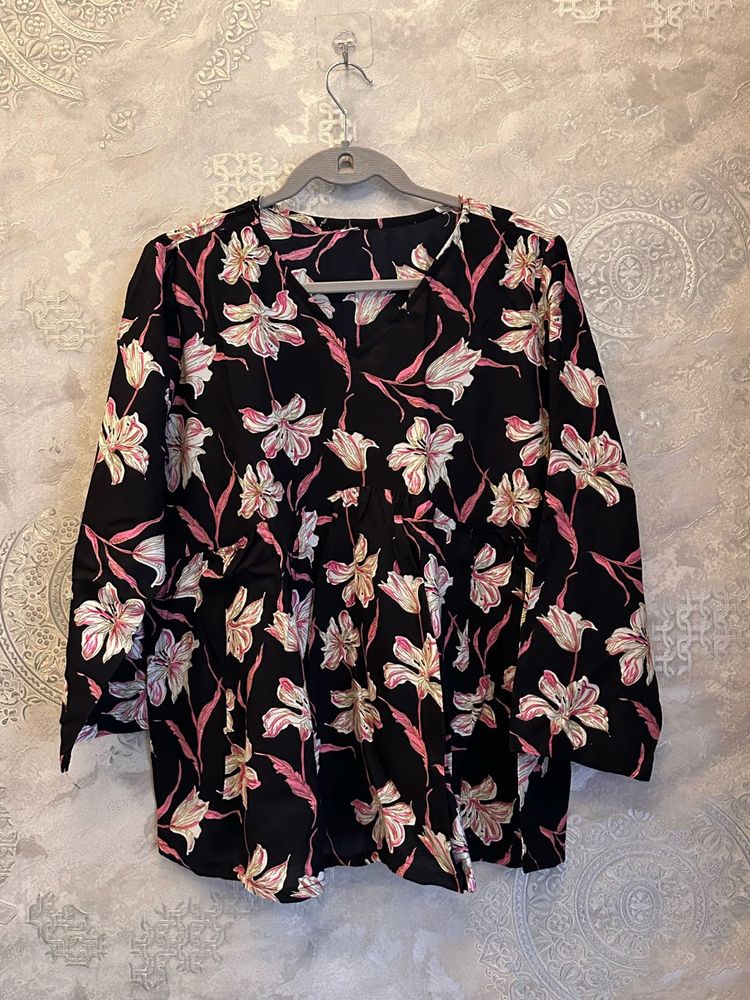 Floral Print Short Kurti