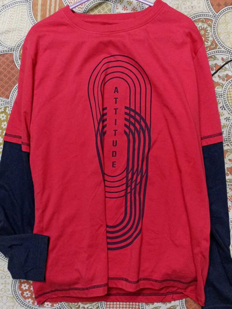 Men's Graphic Print layered Long Sleeve T-Shirt