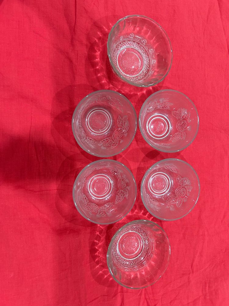 Set of 6 Vintage Glass Bowls