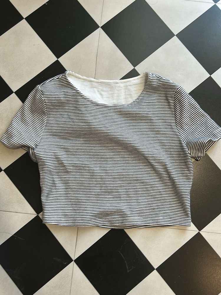 Striped Cropped T-Shirt