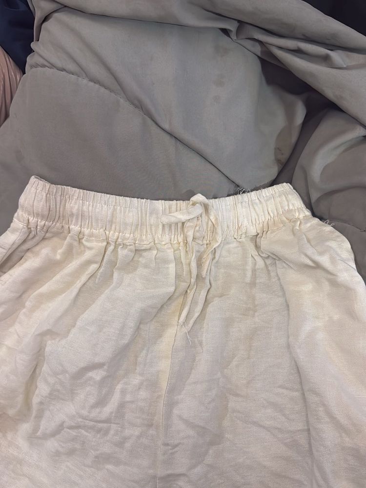 Comfortable Cream Linen Pants