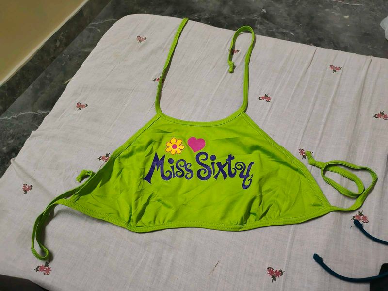 Miss Sixty Bright Green Bikini Top