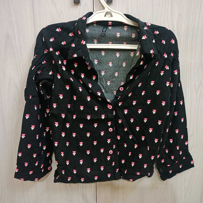 Printed Black Shirt