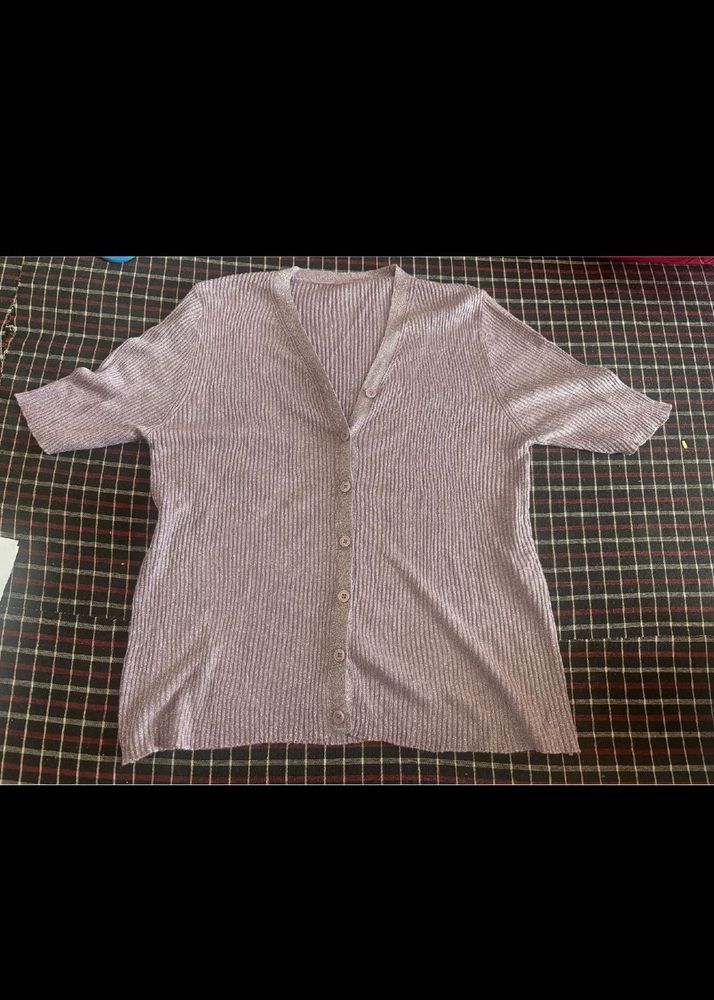 Ribbed V-Neck Cardigan