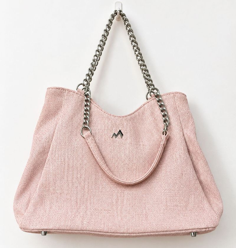 Stylish Pink Textured Tote Bag 🩷