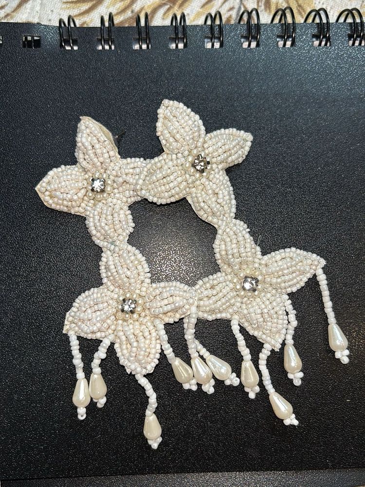 Boho Beaded Flower Earrings | Handmade