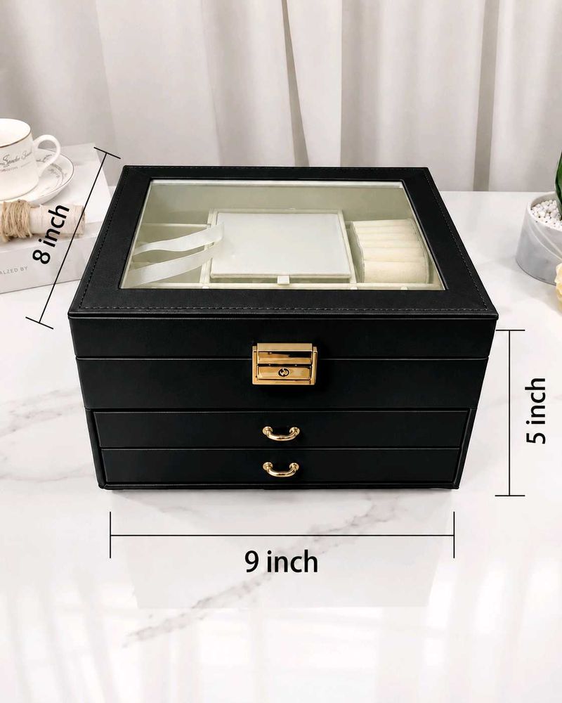 ✨🤌Elegant Black Jewelry Box Organizer