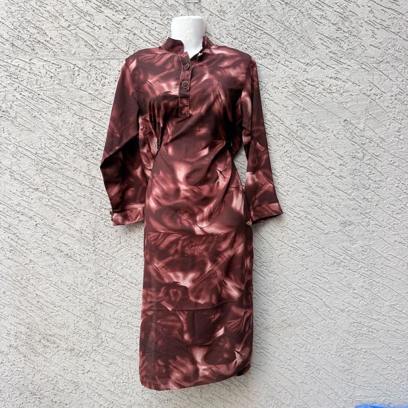 Maroon Tie-Dye Kurta