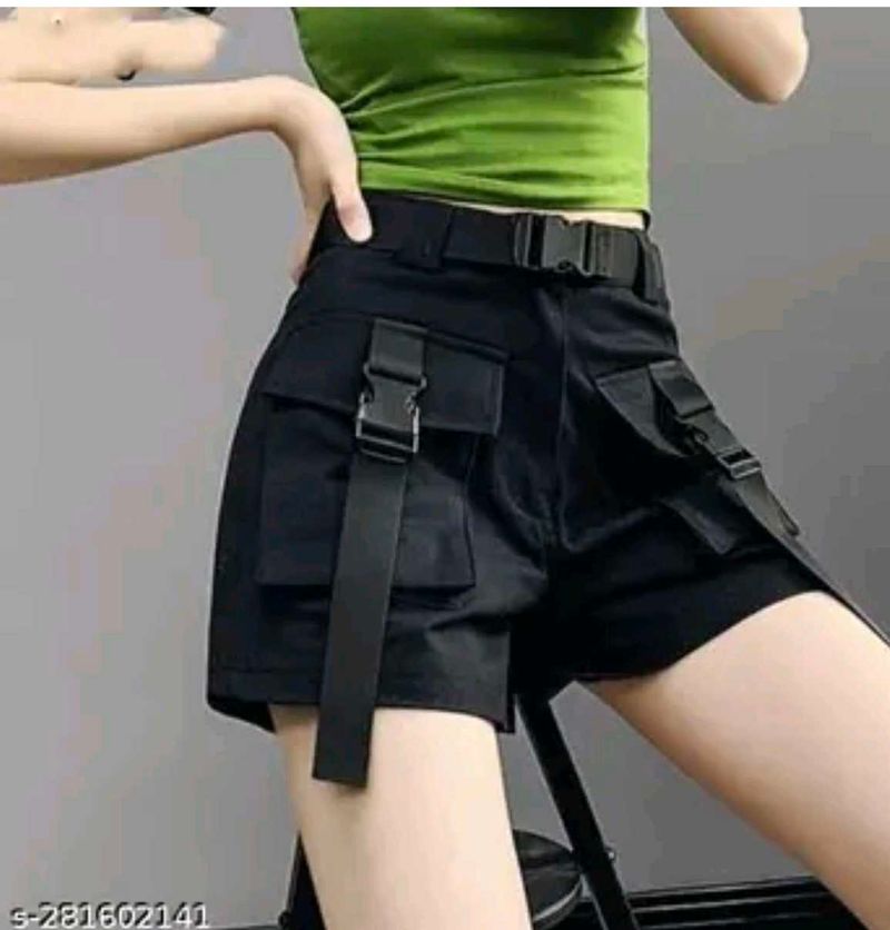 Stylish Black Cargo Shorts