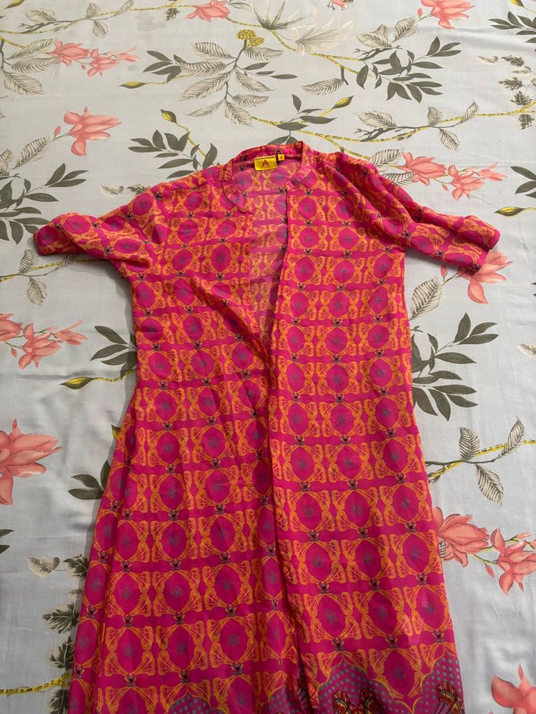 Vibrant Pink &amp; Orange Patterned shrug