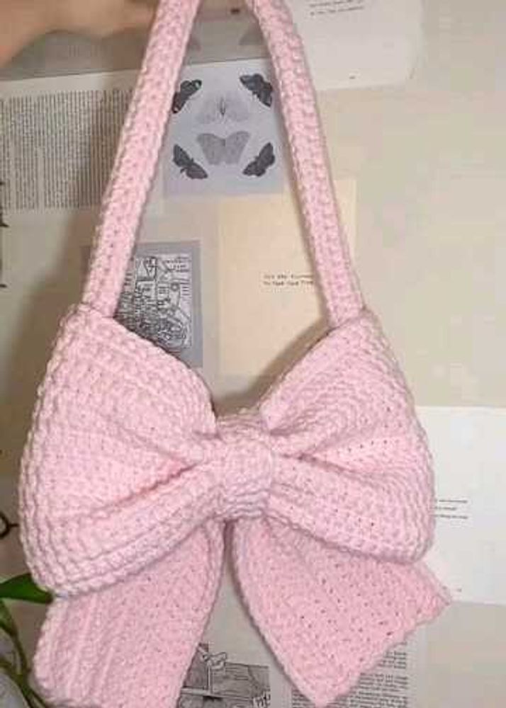 Cute Crochet Bow Hobo Bag