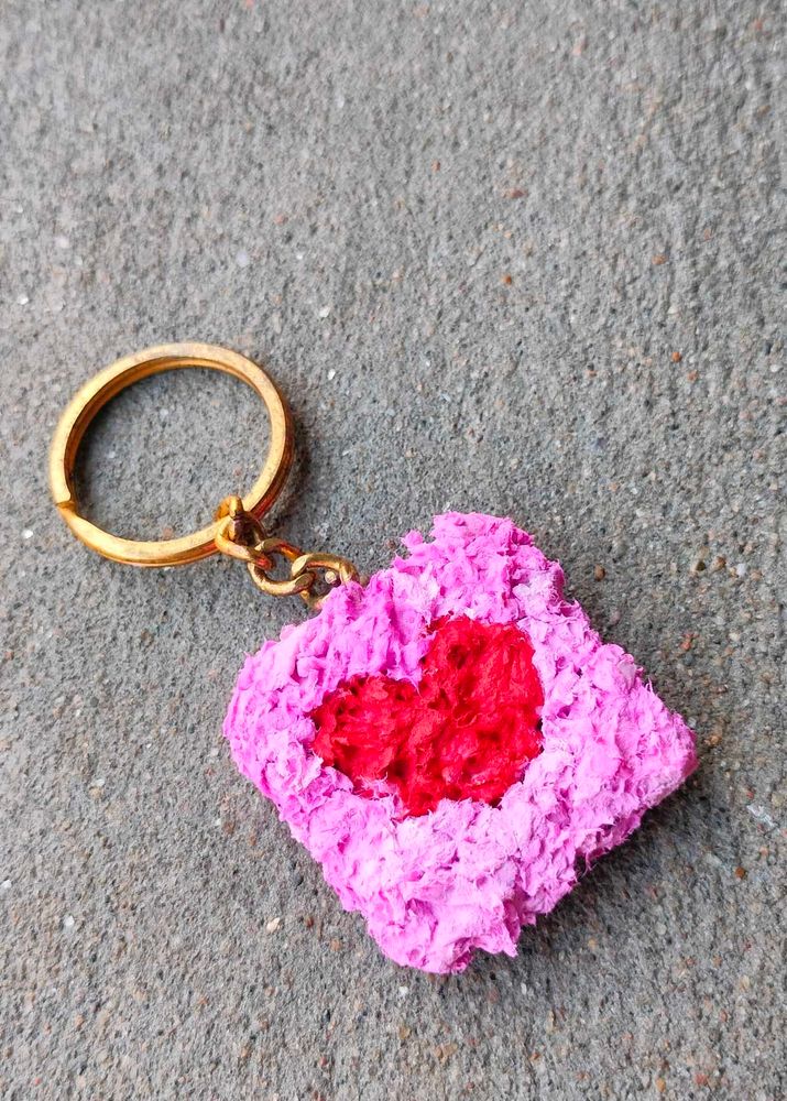 DIY Heart Texture Keychain