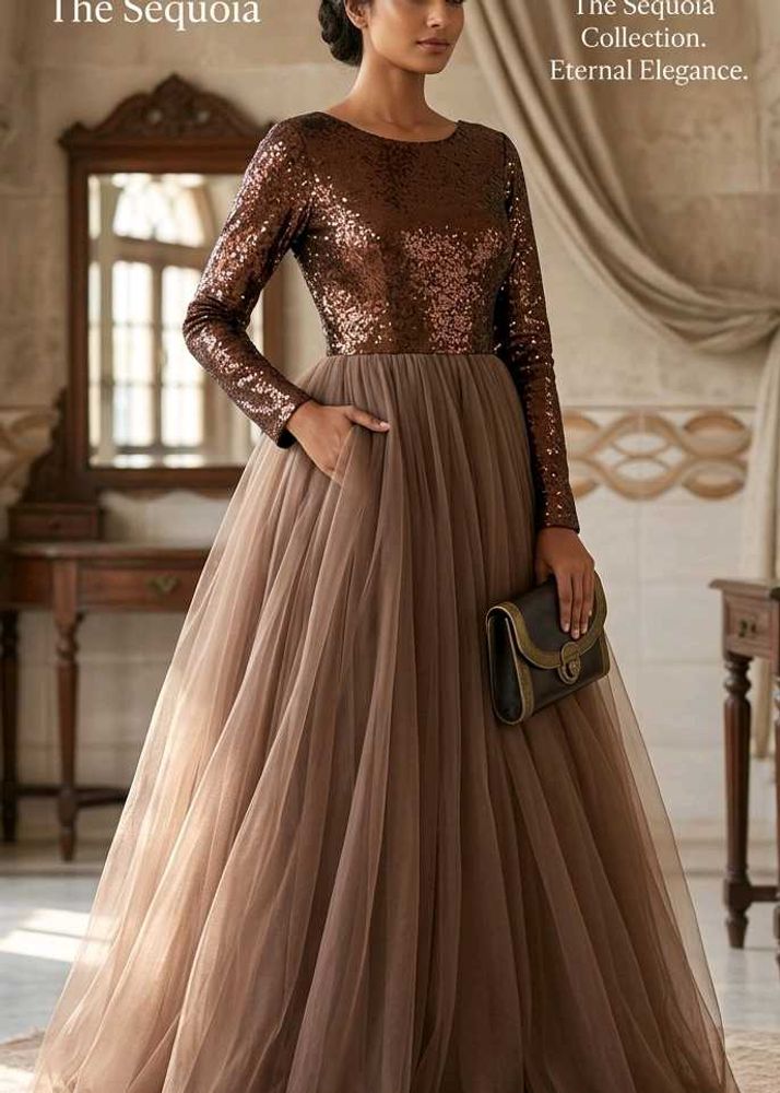 Elegant Sequin &amp; Tulle Gown