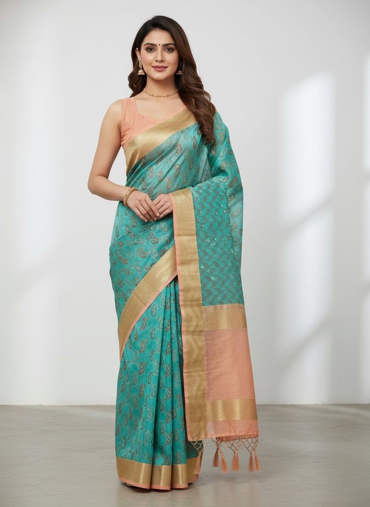 Silk Cotton Saree With Blouse