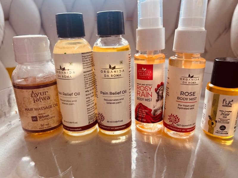 Set Of 6 Body &amp; Hair Oil &amp; Mist