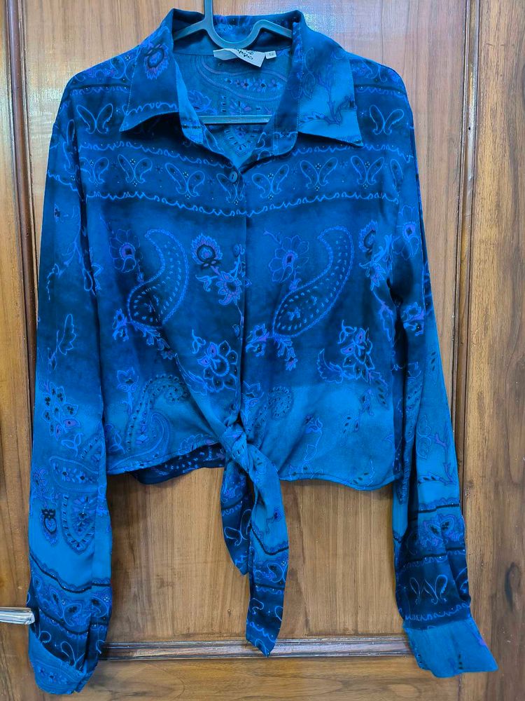 Semi Sheer Paisley Printed Shirt 🐾