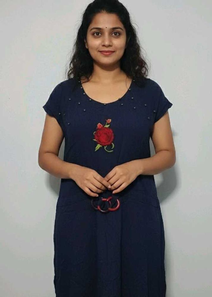 Elegant Navy Blue Dress