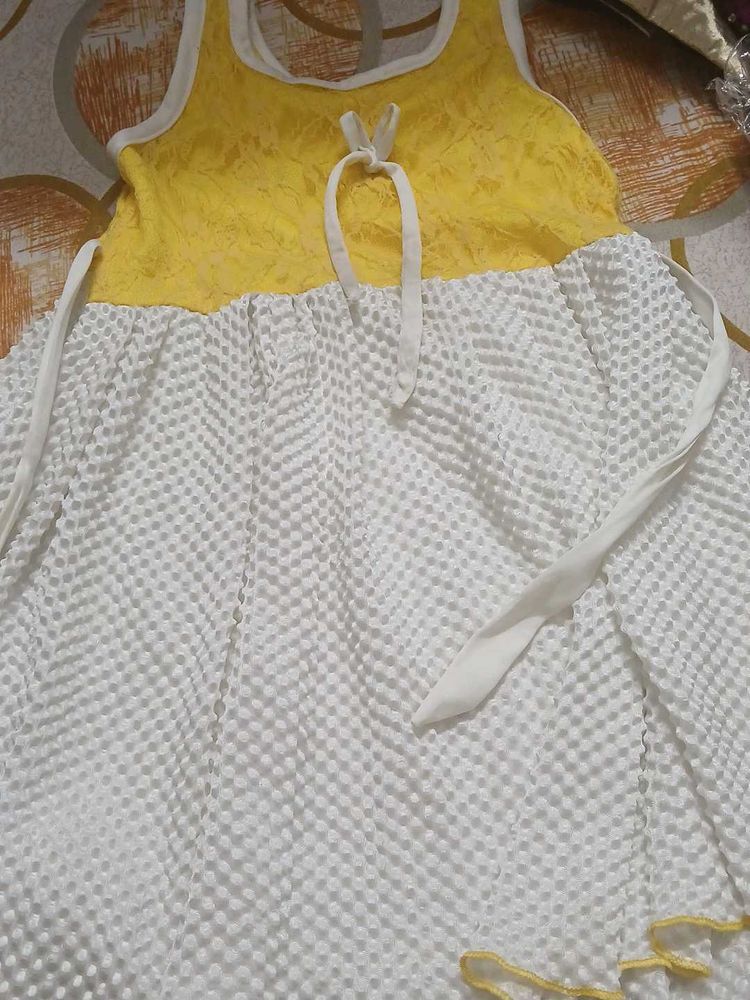 Yellow and White Sundress