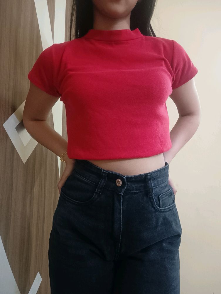 Aesthetic Red Crop Top