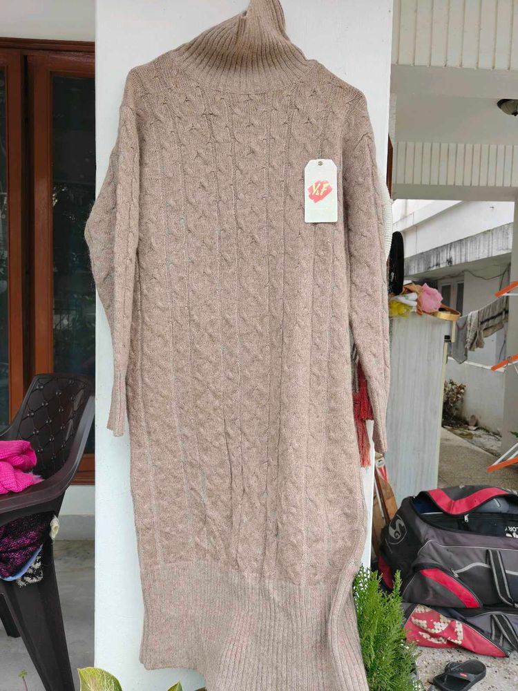 Cozy Knit Turtleneck Dress