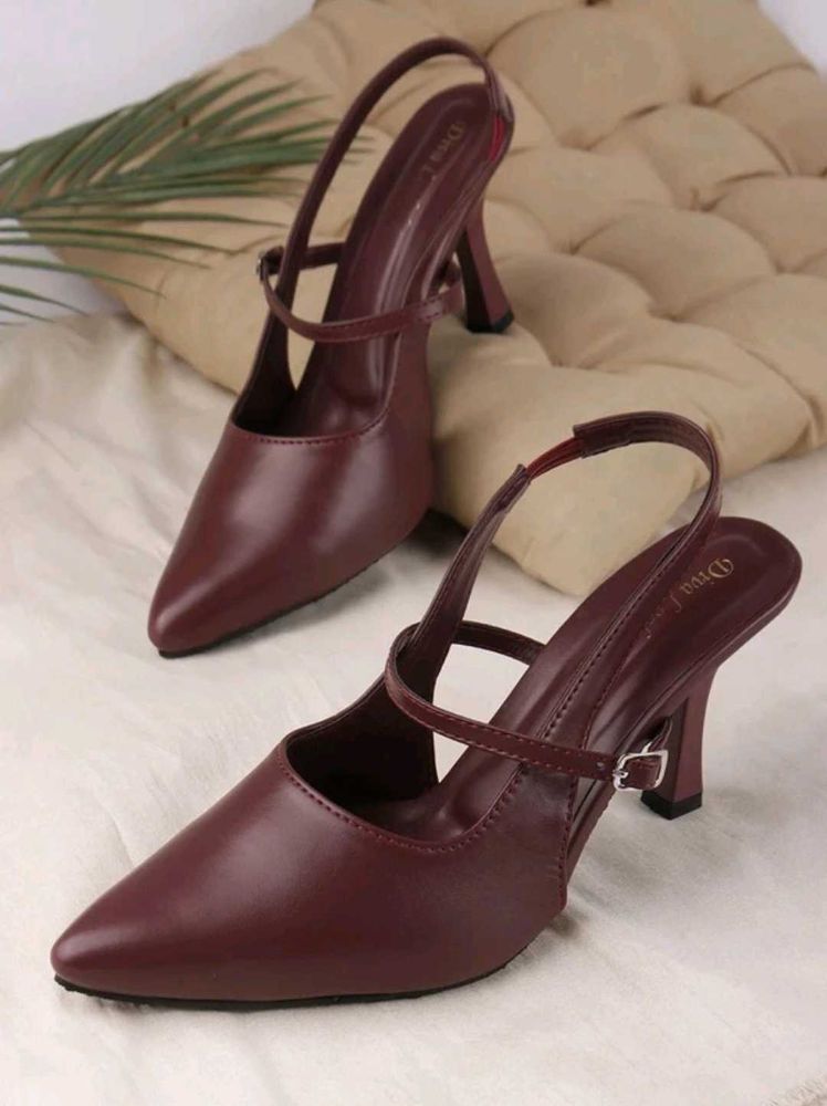 Chic Burgundy Slingback Heels