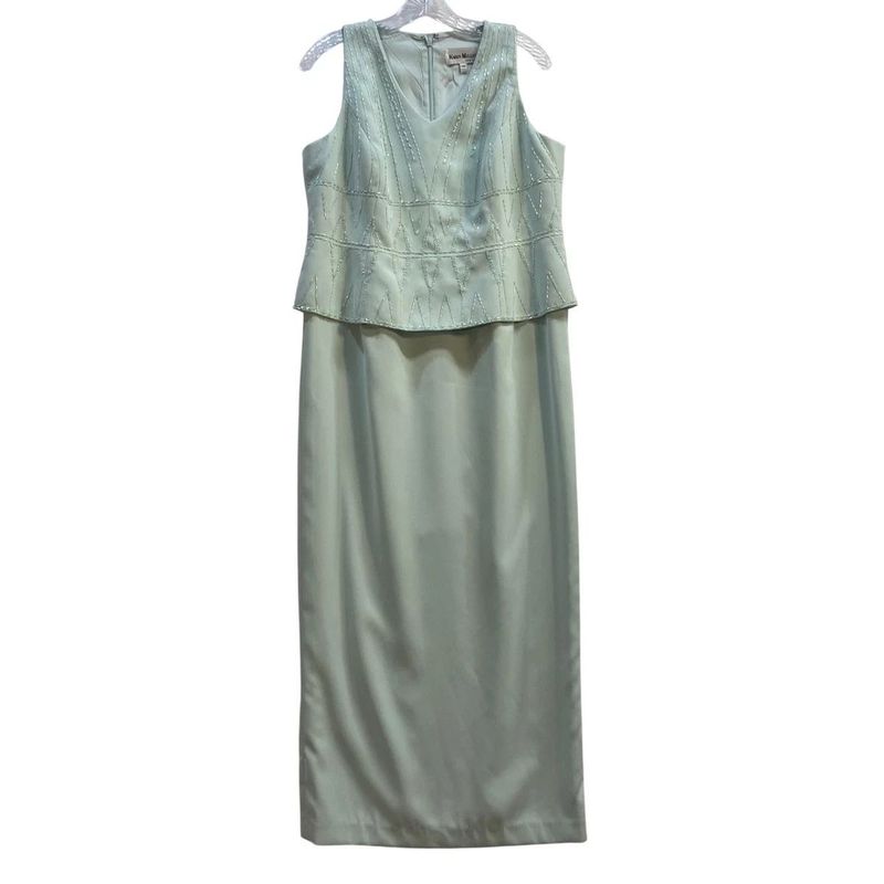 Elegant Beaded Peplum Gown