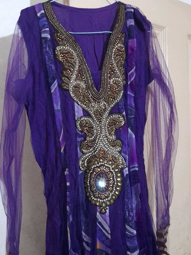Embellished Purple Kurta