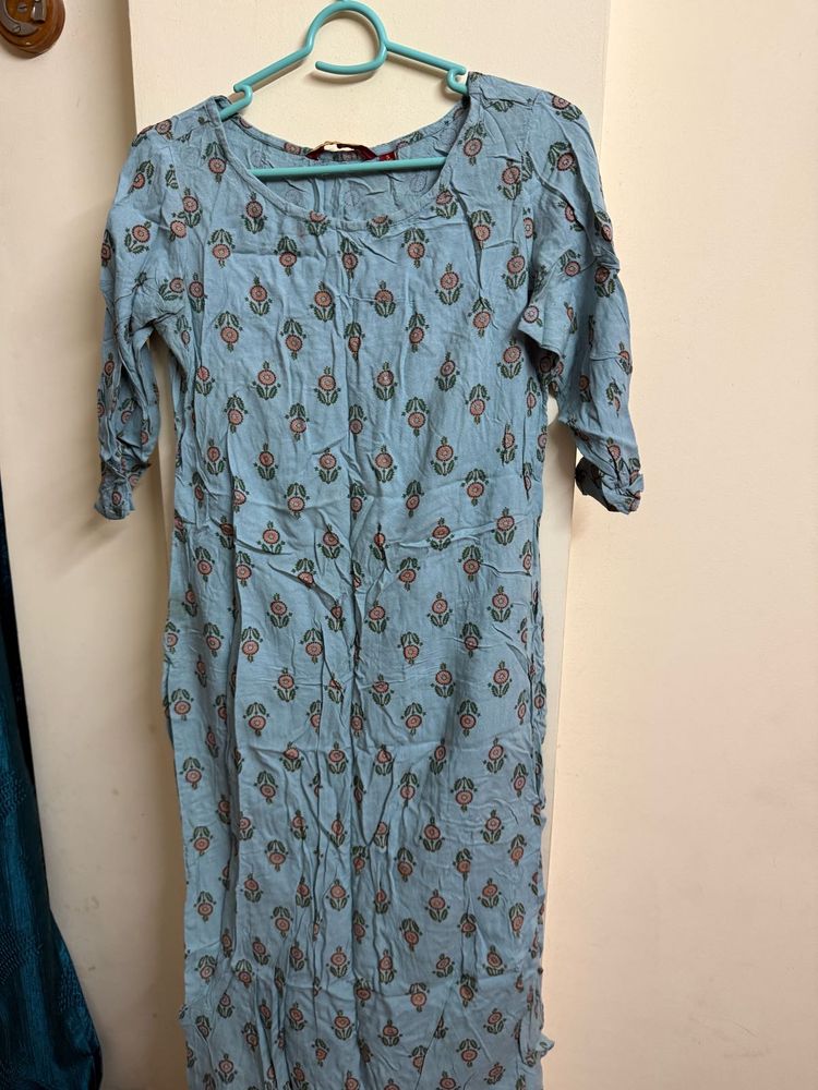 Light Blue Printed Kurta with pant